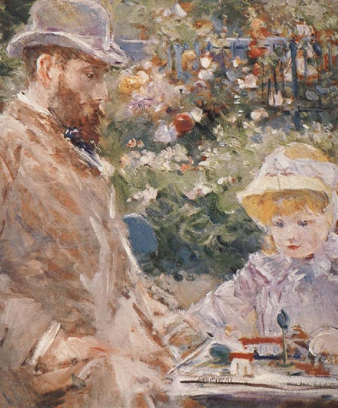 Berthe Morisot Detail of Manet and his daughter oil painting image